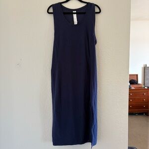 Fabletics Sleeveless Navy Midi Tank Dress